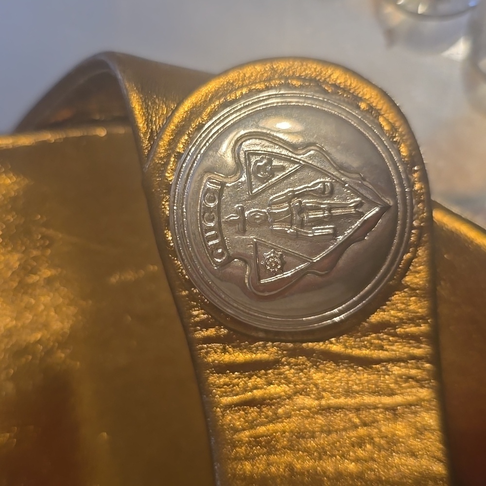 Gold GUCCI Slide Sandals - Picture 3 of 8
